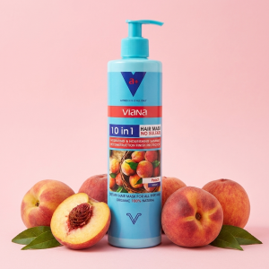ماسک مو با آبکشی 10 در 1 ویانا مدل هلو یکی از محبوب‌ترین محصولات مراقبت از موی برند ویانا است که با فرمولاسیونی حرفه‌ای و ترکیبات مغذی مانند عصاره هلو، پروتئین کراتین و ویتامین E تولید شده