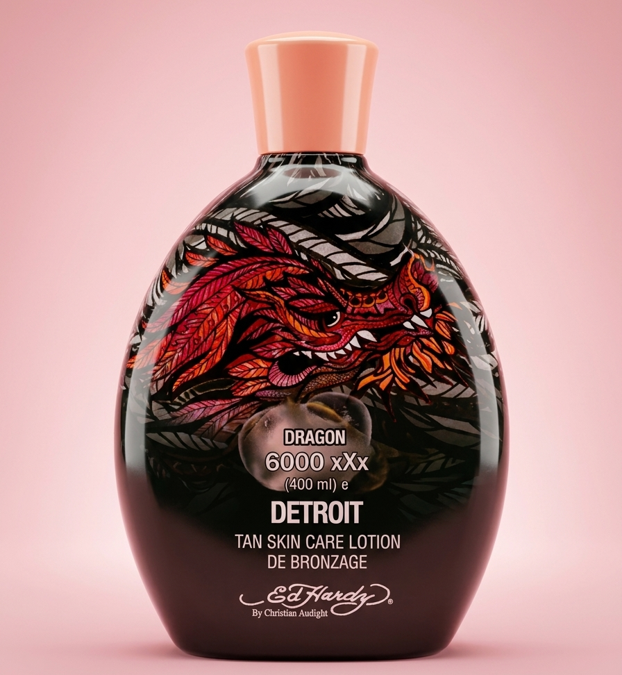 لوسیون سولاریوم Ed Hardy Dragon 6000xXx با قدرت برنزه‌کنندگی بالا و ترکیبات مغذی، رنگی تیره و طبیعی به پوست می‌دهد. برای برنز سریع و مراقبت از پوست در دستگاه‌های سولاریوم پیشنهاد می‌شود.