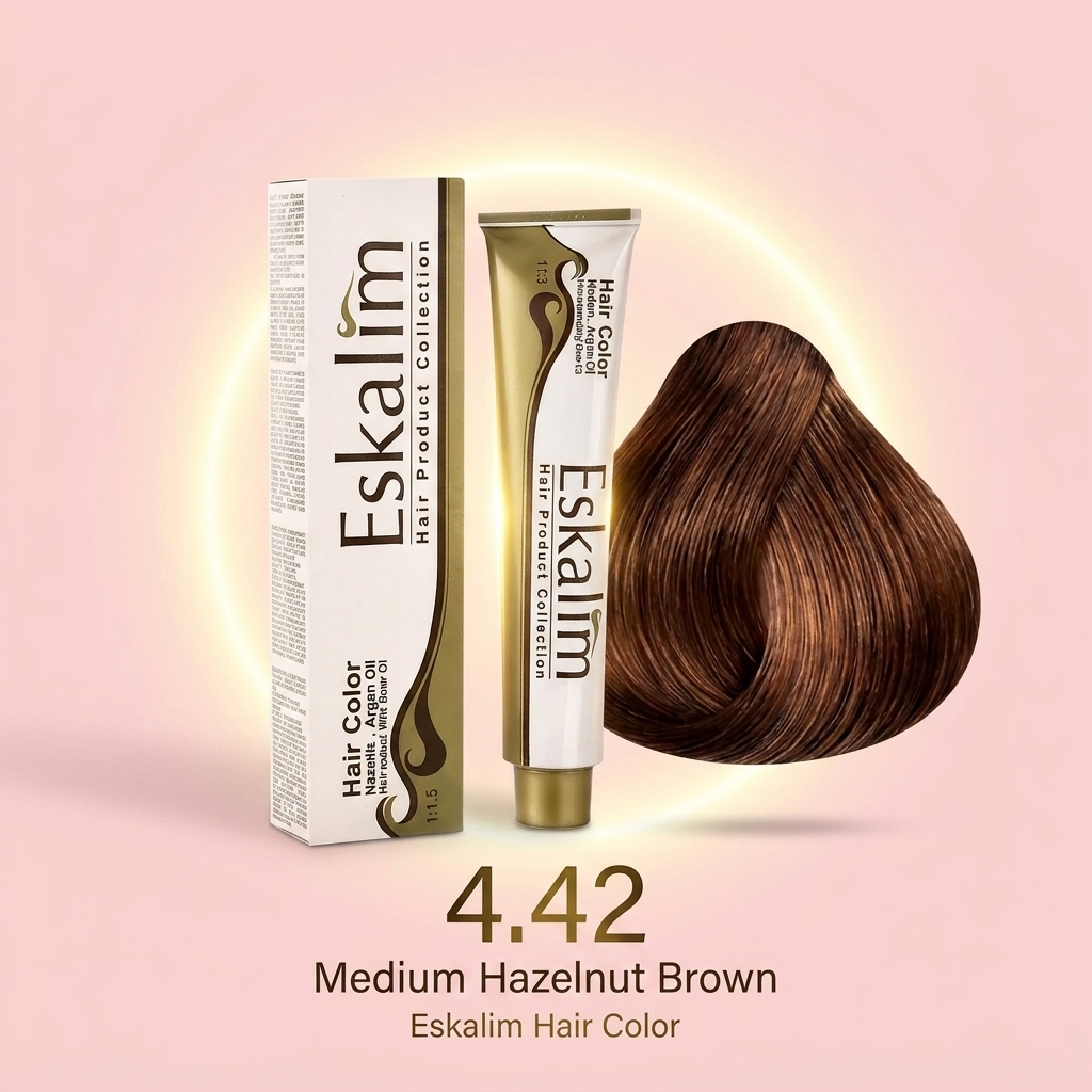 رنگ مو اسکالیم شماره 4.42 - قهوه‌ای فندقی متوسط (Medium Hazelnut Brown)